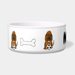 Funny Bloodhound Puppy Dog Playing Soccer Bowl