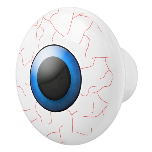 Funny Bloodshot Eyeball Halloween Ceramic Knobs (Right)