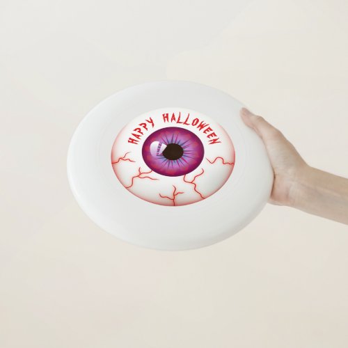 Funny Bloodshot Eyeball Happy Halloween Wham_O Frisbee