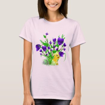 Funny Blooming Hearts Easter Chick Shirt by ChiaPetRescue at Zazzle