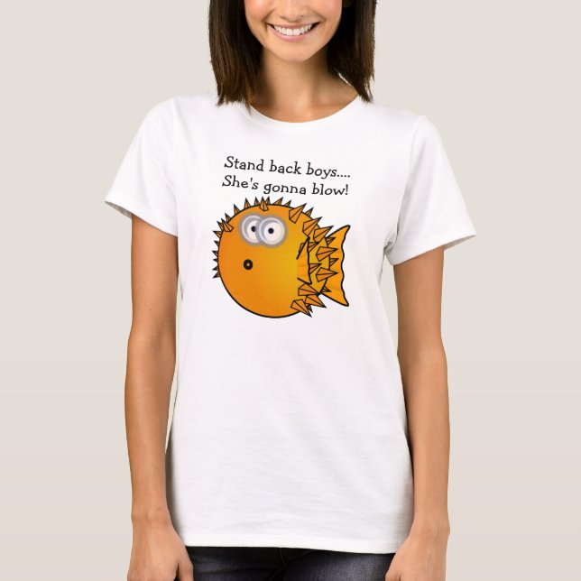 Funny Blow Fish Maternity T-shirt (Front)