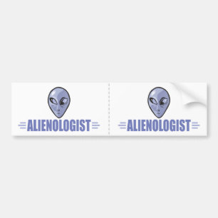 Funny Blue Alien Bumper Sticker