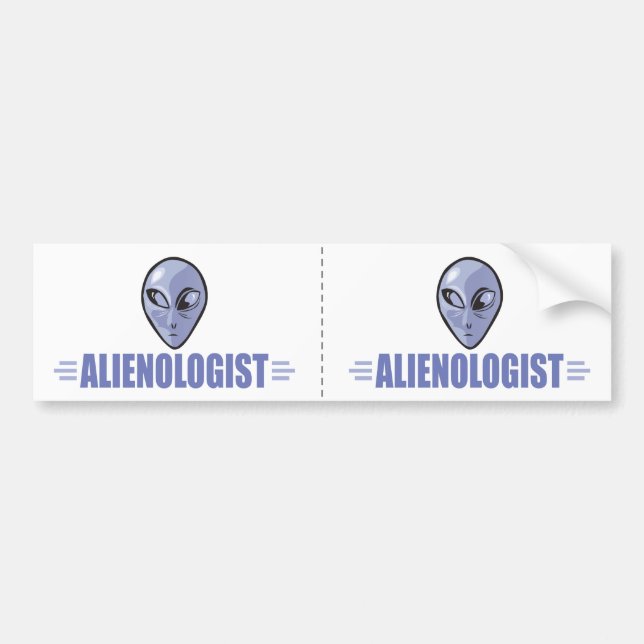 Funny Blue Alien Bumper Sticker (Front)