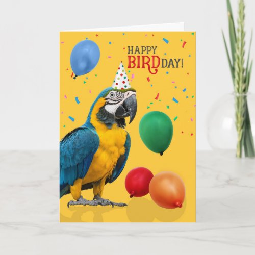 Funny Blue and Gold Macaw Parrot Birthday