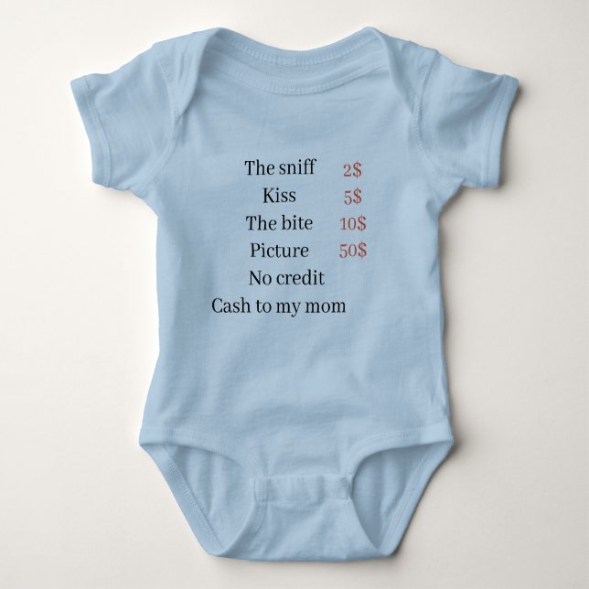 funny blue and pink  baby bodysuit (Front)