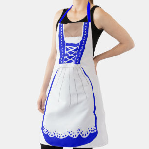 Funny Blue and White German Dirndl Apron