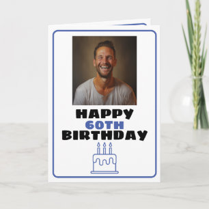 Funny Blue and White Photo Husband Birthday Card