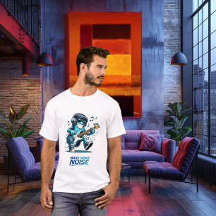Funny Blue Bass Player Character Music T-Shirt
