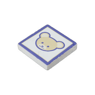 Funny Blue Beige Teddy Bear Cute Cartoon Stone Magnet