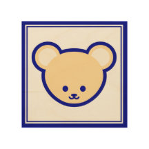 Funny Blue Beige Teddy Bear Cute Cartoon