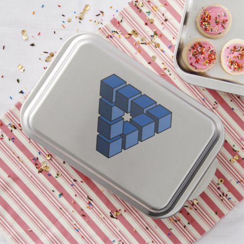 Funny Blue Black Impossible Triangle Blocks Cake Pan