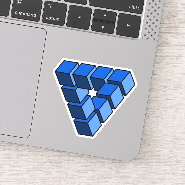 Funny Blue Black Toy Blocks Triangle Art Sticker (Detail)