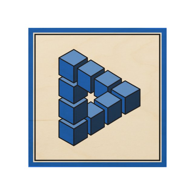 Funny Blue Black Toy Blocks Triangle Cartoon Art (Front)