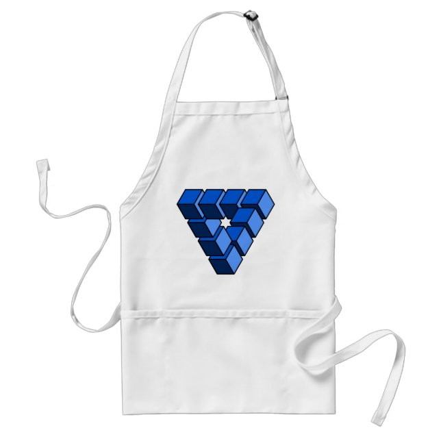 Funny Blue Black Toy Blocks Triangle Vector Art Adult Apron (Front)