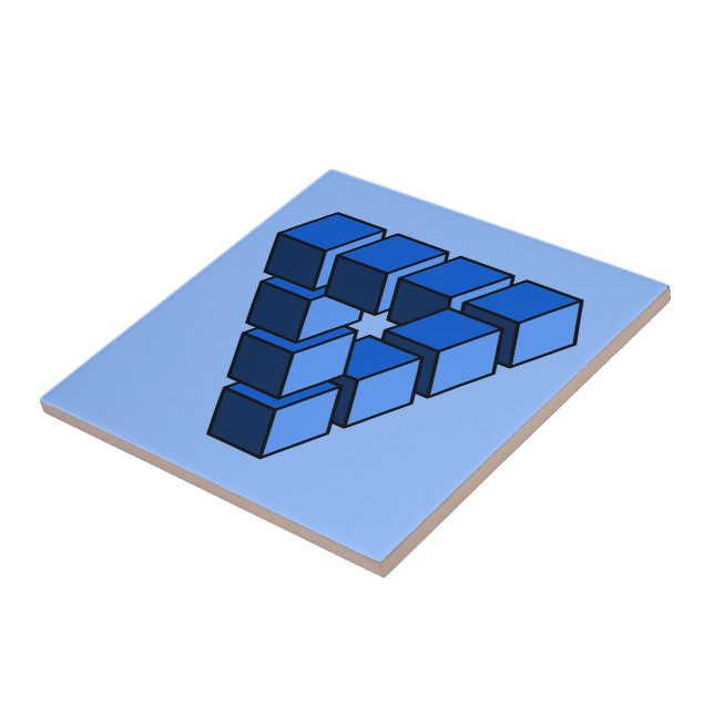 Funny Blue Black Toy Blocks Triangle Vector Art Ceramic Tile (Side)