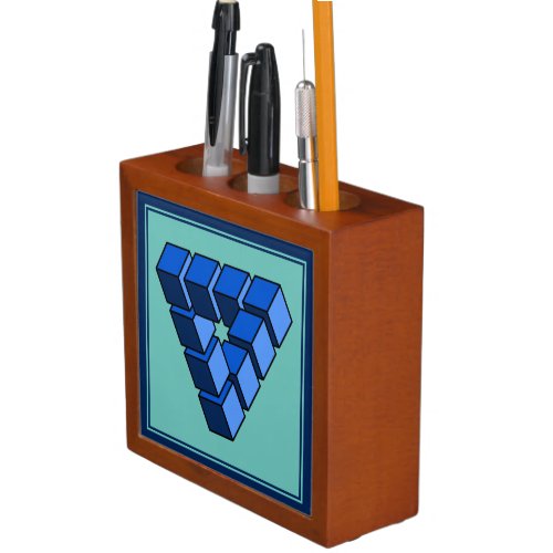 Funny Blue Black Toy Blocks Triangle Vector Art Desk Organizer