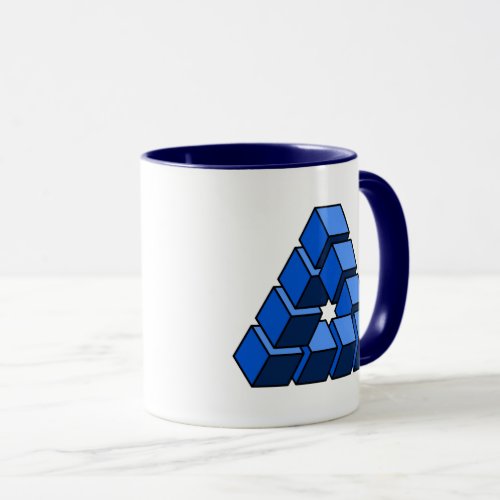 Funny Blue Black Toy Blocks Triangle Vector Art Mug