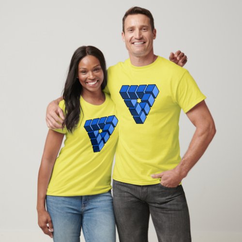 Funny Blue Black Toy Blocks Triangle Vector Art T_Shirt