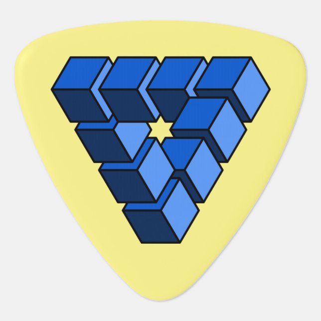 Funny Blue Black Yellow Toy Blocks Triangle Guitar Pick (Front)