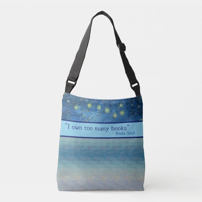 Funny Blue booklover book bag Tote (Front)