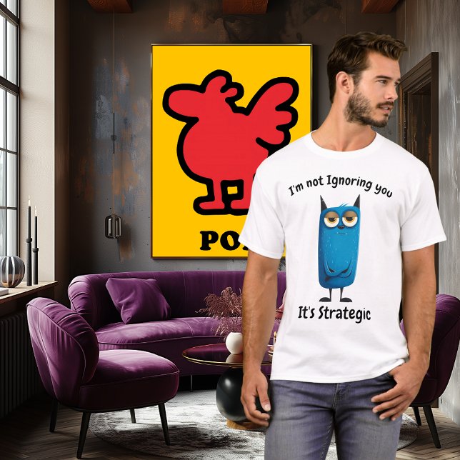 Funny Blue Cat Original Humor Design T-Shirt (Creator Uploaded)