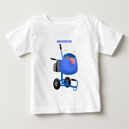 Funny blue cement mixer cartoon illustration baby T_Shirt