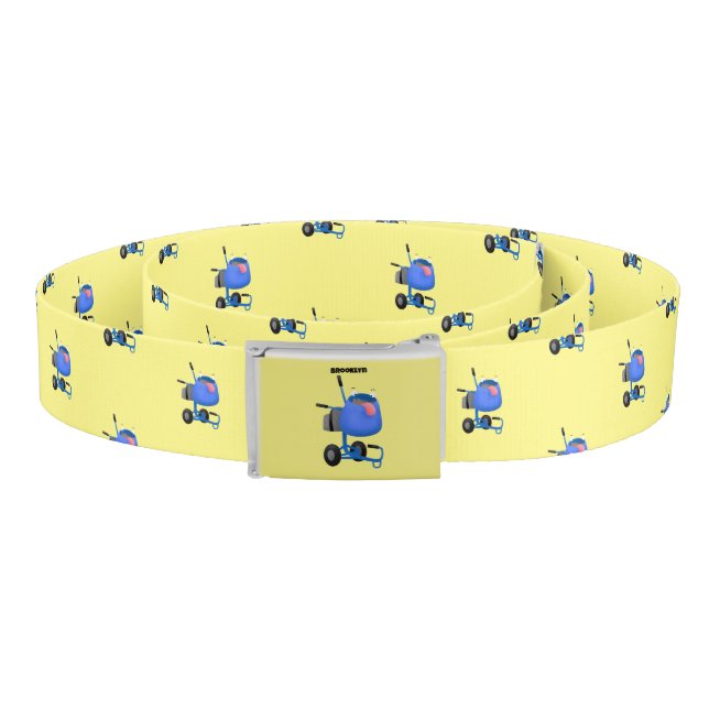 Funny blue cement mixer cartoon illustration belt (Coil)