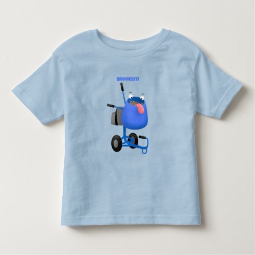 Funny blue cement mixer cartoon illustration toddler t_shirt