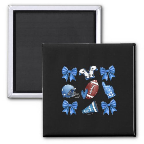 Funny Blue Cheer Football Game Day Coquette Bow To Magnet