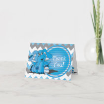 Funny Blue Chevron Silly Elephant Note Cards