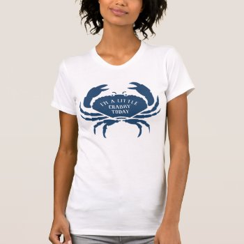 Funny Blue Crab Cute Summery Fashion T-shirt by TheHopefulRomantic at Zazzle