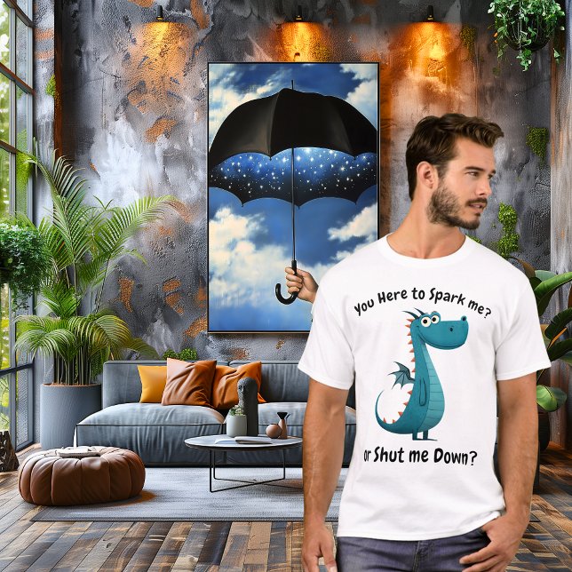 Funny Blue Dragon Original Humor Design T-Shirt (Creator Uploaded)