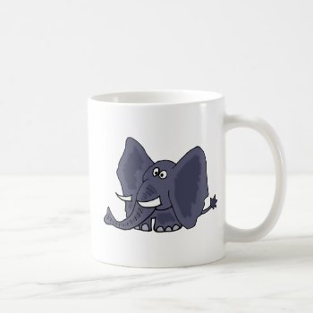Funny Blue Elephant Cartoon Coffee Mug by naturesmiles at Zazzle