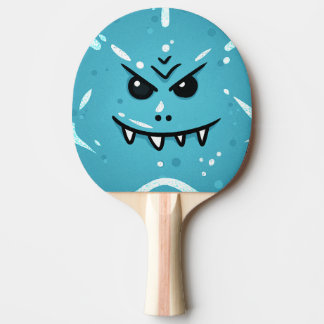 Funny Blue Face with Sneaky Smile Ping Pong Paddle