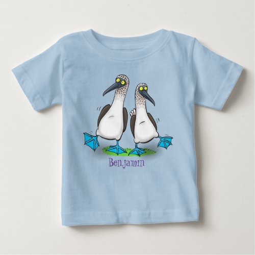 Funny blue footed boobies cartoon illustration baby T_Shirt