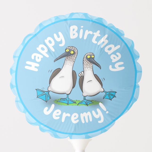 Funny blue footed boobies cartoon illustration balloon (Front)
