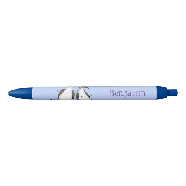 Funny blue footed boobies cartoon illustration pen (Front)