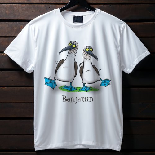 Funny blue footed boobies cartoon illustration T_Shirt