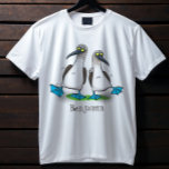 Funny blue footed boobies cartoon illustration T-Shirt