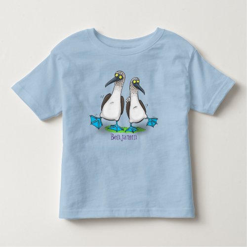 Funny blue footed boobies cartoon illustration toddler t_shirt
