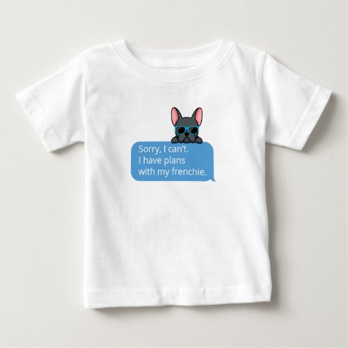 Funny Blue French Bulldog Baby T_Shirt