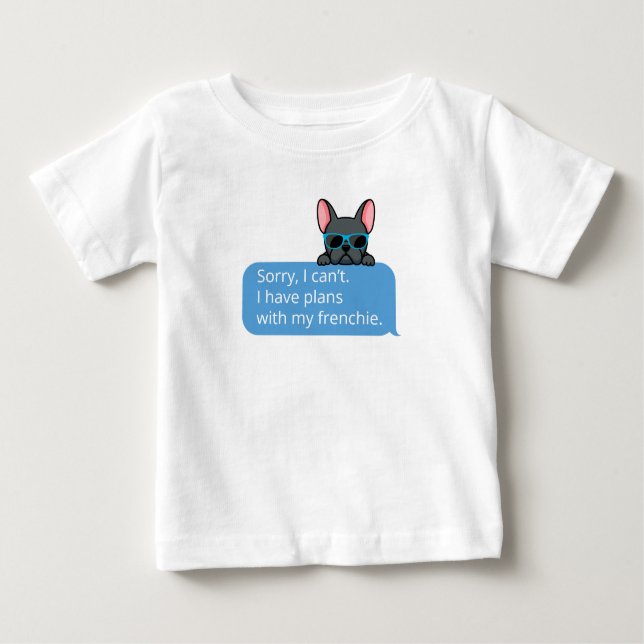 Funny Blue French Bulldog Baby T-Shirt (Front)