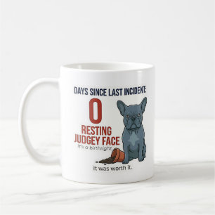 Funny Blue French Bulldog Days Since Last Incident Coffee Mug