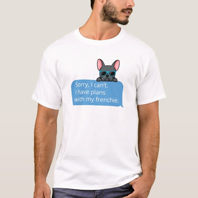 Funny Blue French Bulldog T-Shirt (Front)