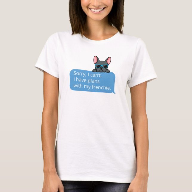 Funny Blue French Bulldog T-Shirt (Front)
