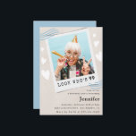 Funny Blue Look who's 99 Photo 99th birthday Invitation<br><div class="desc">Funny 99th birthday invitations Photo look who's turning 99 invitations</div>