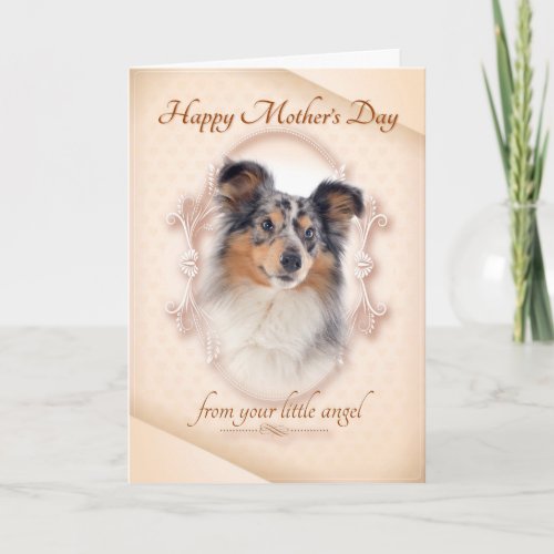 Funny Blue Merle Sheltie Mothers Day Card