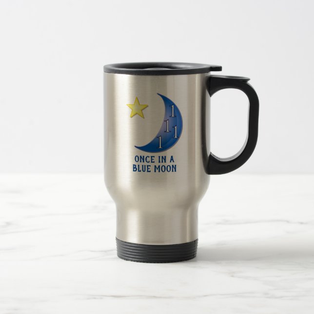 Funny Blue Moon Customizable Travel Mug (Right)