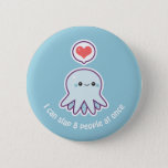 Funny Blue Octopus Button at Zazzle