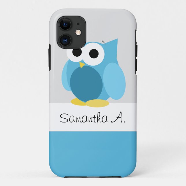 Funny Blue Owl - Personalized iPhone 5 Case (Back)